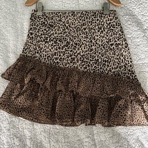 Leopard Ruffle Skirt